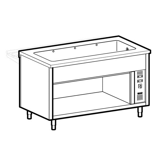 Virtus & Mastro Beheizte Umluft-Wanne auf offenem Unterbau, 3x GN 1/1