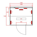 Sanotechnik - OPEN Infrarotkabine für 3 Personen 150x120x200 cm