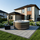 Hydrosan Garten-Whirlpool-Hybridbadewanne, Garten-Spa-Badewanne, 580 W, Cappuccino-Kaffeegehäuse, 200 x 200 cm