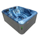 Hydrosan Garten-Whirlpool-Badewanne Spa102 Blaue Ozeanwelle Graues Gehäuse 210x160 cm