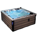 Hydrosan Garten-Whirlpool-Badewanne SPA340 Cappuccino Naturholz-Abdeckung 220x220 cm