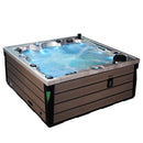 Hydrosan Garten-Whirlpool-Badewanne SPA340 Cappuccino Naturholz-Abdeckung 220x220 cm