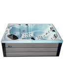 Hydrosan Garten-Whirlpool-Badewanne Spa341 Helle Ozeanwelle Zementgehäuse Grauplatte 220x156 cm
