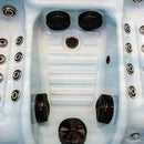 Hydrosan Garten-Whirlpool-Badewanne Spa341 Helle Ozeanwelle Zementgehäuse Grauplatte 220x156 cm