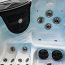 Hydrosan Garten-Whirlpool-Badewanne Spa341 Helle Ozeanwelle Zementgehäuse Grauplatte 220x156 cm