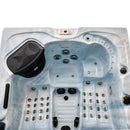 Hydrosan Garten-Whirlpool-Badewanne Spa341 Helle Ozeanwelle Zementgehäuse Grauplatte 220x156 cm