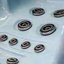 Hydrosan Garten-Whirlpool-Badewanne Spa341 Helle Ozeanwelle Zementgehäuse Grauplatte 220x156 cm