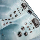 Hydrosan Garten-Whirlpool-Badewanne Spa341 Helle Ozeanwelle Zementgehäuse Grauplatte 220x156 cm