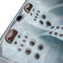 Hydrosan Garten-Whirlpool-Badewanne Spa341 Helle Ozeanwelle Zementgehäuse Grauplatte 220x156 cm