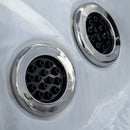 Hydrosan Garten-Whirlpool-Badewanne 347, Gehäuse aus weißem Marmor und Anthrazit, 230 x 230 cm
