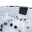 Hydrosan Garten-Whirlpool-Badewanne 347, Gehäuse aus weißem Marmor und Anthrazit, 230 x 230 cm