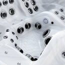 Hydrosan Garten-Whirlpool-Badewanne 347, Gehäuse aus weißem Marmor und Anthrazit, 230 x 230 cm