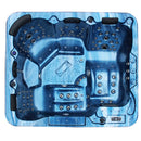 Hydrosan Garten-Whirlpool-Badewanne Spa508 Blaue Welle Graues Gehäuse 215x190 cm