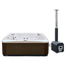 Hydrosan Garten-Whirlpool-Hybridbadewanne, Gartenbadewanne SPA521W, Cappuccino-Kaffeegehäuse, 230 x 230 cm