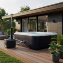 Hydrosan Garten-Whirlpool-Hybridbadewanne, Gartenbadewanne SPA521W, Gehäuse in Weiß-Perlmutt-Anthrazit, 230 x 230 cm