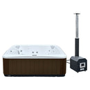 Hydrosan Garten-Whirlpool-Hybridbadewanne, Gartenbadewanne SPA521W, Weißperle, Kaffeegehäuse 230 x 230 cm