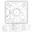 Hydrosan Garten-Whirlpool-Hybridbadewanne, Gartenbadewanne SPA521W, Weißperle, Kaffeegehäuse 230 x 230 cm