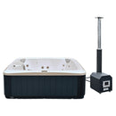 Hydrosan Garten-Whirlpool-Hybridbadewanne, Gartenbadewanne SPA521W, Gehäuse Cappuccino-Anthrazit, 230 x 230 cm