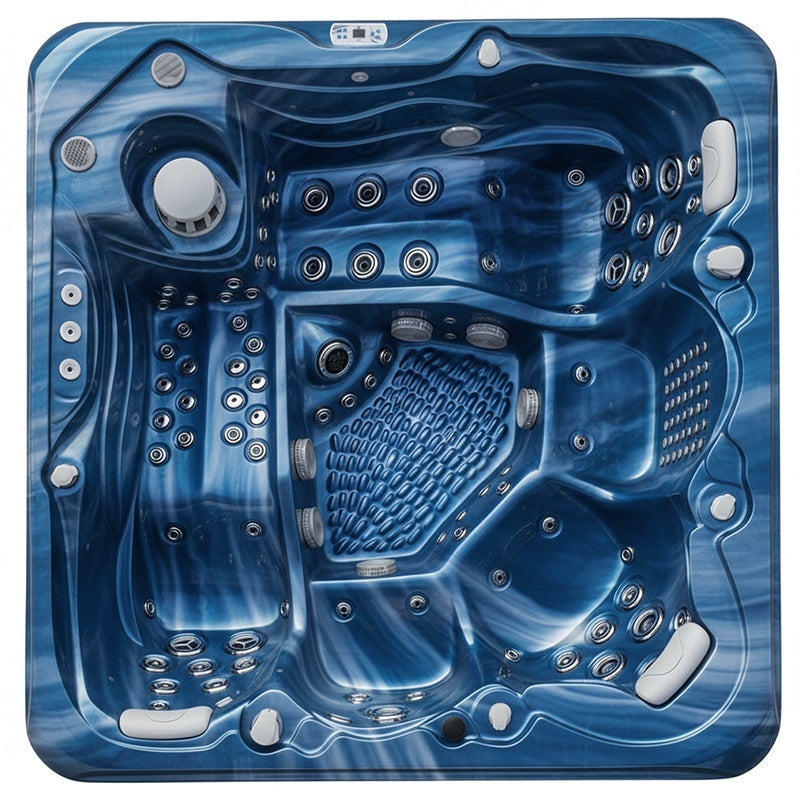 Hydrosan Garten-Whirlpool-Badewanne 560 Blaue Ozeanwelle Anthrazit Gehäuse 220x220 cm