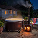 Hydrosan Garten-Whirlpool-Hybridbadewanne, Garten-Whirlpool-Spa, 580 W, Weißperle, Kaffeegehäuse 200 x 200 cm