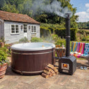 Hydrosan Garten-Whirlpool-Hybridbadewanne, Garten-Whirlpool-Spa, 580 W, Weißperle, Kaffeegehäuse 200 x 200 cm