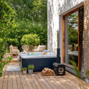 Hydrosan Garten-Whirlpool-Hybridbadewanne, Gartenbadewanne SPA521W, Weißperle, Kaffeegehäuse 230 x 230 cm