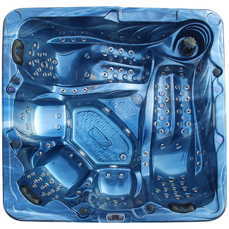 Hydrosan Garten-Whirlpool-Badewanne Spa702 Blaue Ozeanwelle Anthrazit Gehäuse 230x230 cm