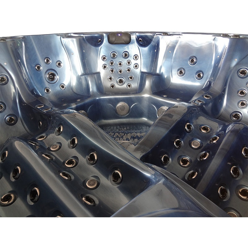 Hydrosan Garten-Whirlpool-Badewanne Spa702 Blaue Ozeanwelle Anthrazit Gehäuse 230x230 cm