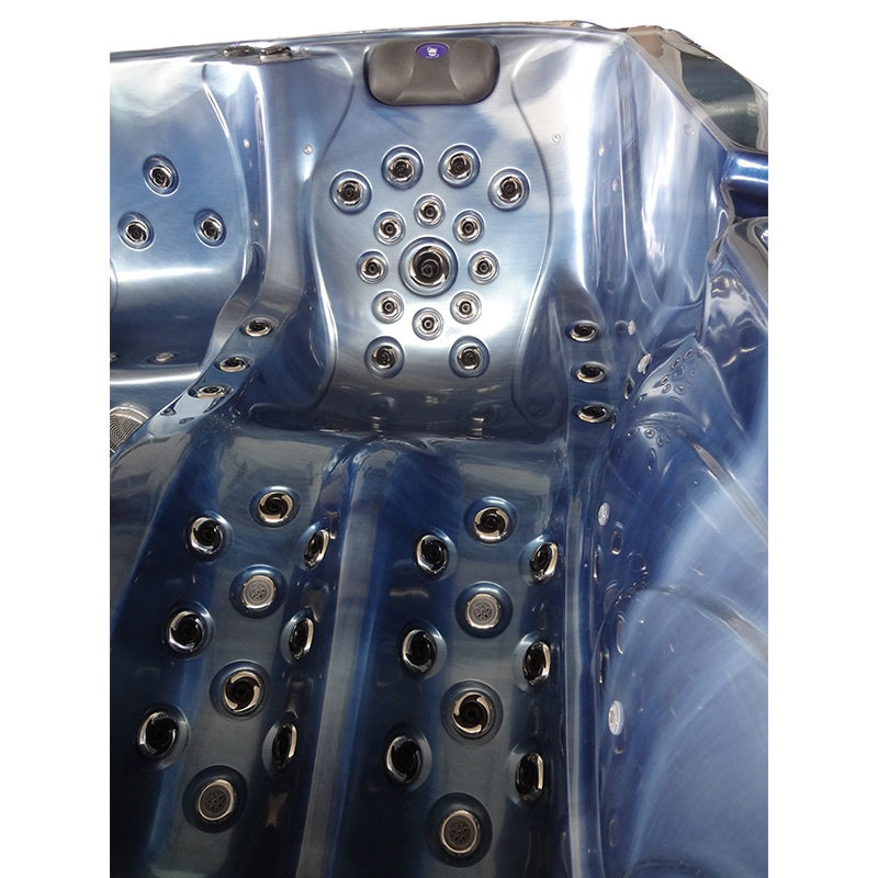 Hydrosan Garten-Whirlpool-Badewanne Spa702 Blaue Ozeanwelle Anthrazit Gehäuse 230x230 cm