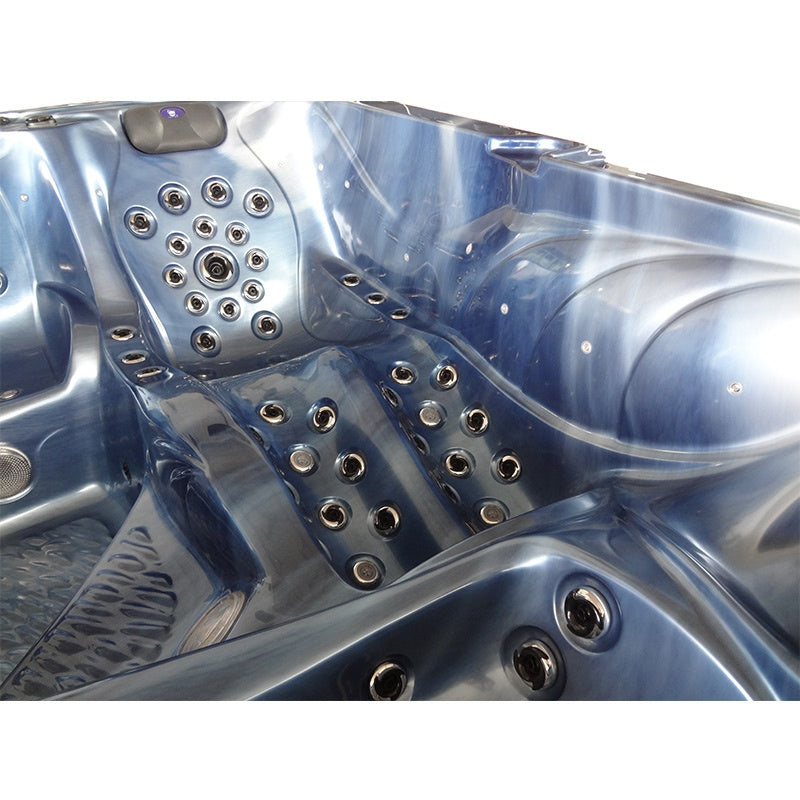 Hydrosan Garten-Whirlpool-Badewanne Spa702 Blaue Ozeanwelle Anthrazit Gehäuse 230x230 cm