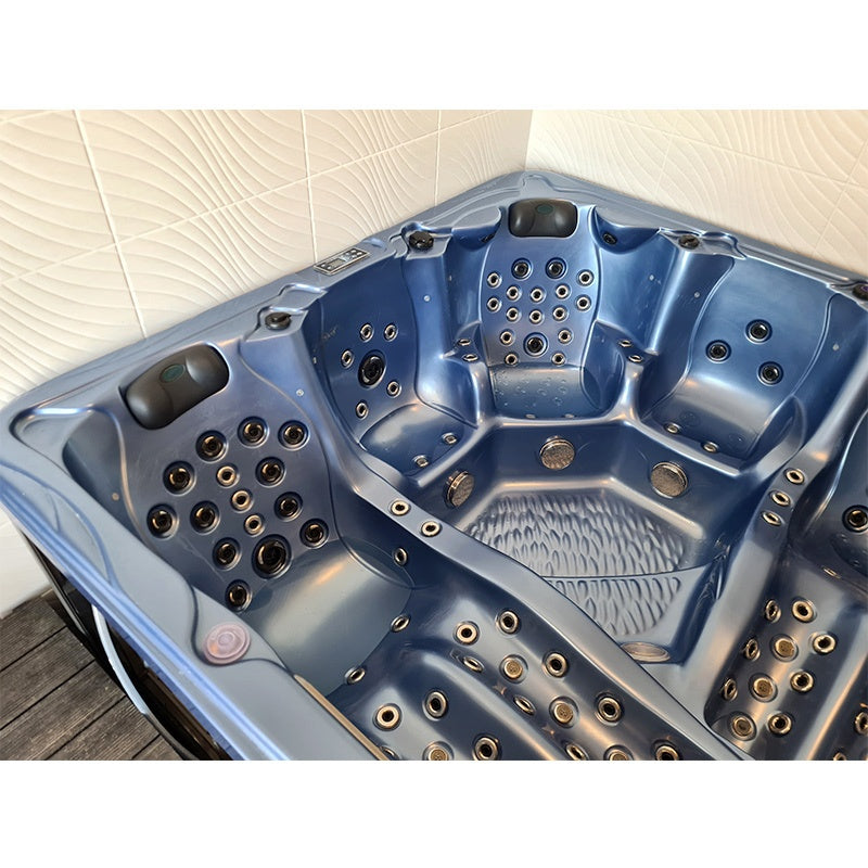 Hydrosan Garten-Whirlpool-Badewanne Spa702 Blaue Ozeanwelle Anthrazit Gehäuse 230x230 cm