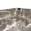 Hydrosan Garten-Whirlpool-Badewanne SPA702 Cappuccino Dunkelgrau Holzgehäuse 230x230 cm