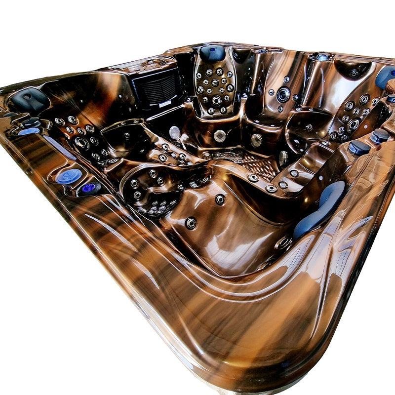 Hydrosan Garten-Whirlpool-Badewanne Spa703A Magma Gold Kaffeegehäuse 230x230 cm