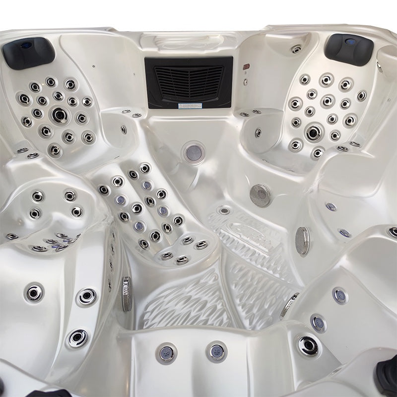 Hydrosan Garten-Whirlpool-Badewanne Spa703A Weißperle Kaffeegehäuse 230x230 cm