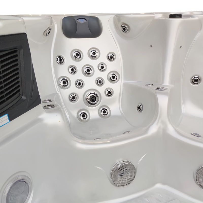 Hydrosan Garten-Whirlpool-Badewanne Spa703A Weißperle Kaffeegehäuse 230x230 cm