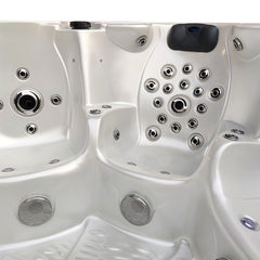 Hydrosan Garten-Whirlpool-Badewanne Spa703A Weißperle Kaffeegehäuse 230x230 cm – Vorschau 9