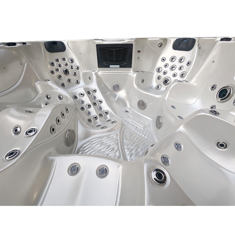 Hydrosan Garten-Whirlpool-Badewanne Spa703A Weißperle Kaffeegehäuse 230x230 cm