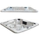 Hydrosan Garten-Whirlpool-Badewanne SPA703A Cappuccino Dunkelgrau Holzgehäuse 230x230 cm