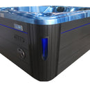 Hydrosan Garten-Whirlpool-Badewanne Spa705 Blaue Ozeanwelle Anthrazit Gehäuse 210x170 cm