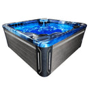 Hydrosan Garten-Whirlpool-Badewanne Spa743 Blau Ozeanwelle Grau Gehäuse 220x220 cm