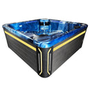 Hydrosan Garten-Whirlpool-Badewanne Spa743 Blau Ozeanwelle Grau Gehäuse 220x220 cm