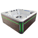 Hydrosan Garten-Whirlpool-Badewanne Spa743 Weiß-Perlbraune Abdeckung F21 220x220 cm