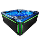 Hydrosan Garten-Whirlpool-Badewanne Spa743 Blaue Ozeanwelle Anthrazit Gehäuse 220x220 cm