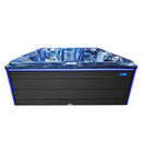 Hydrosan Garten-Whirlpool-Badewanne 746 Blaue Ozeanwelle Graue Holzabdeckung F21 230x230 cm