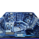 Hydrosan Garten-Whirlpool-Badewanne 746 Blaue Ozeanwelle Graue Holzabdeckung F21 230x230 cm
