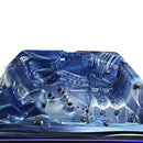 Hydrosan Garten-Whirlpool-Badewanne 746 Blaue Ozeanwelle Graue Holzabdeckung F21 230x230 cm