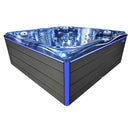 Hydrosan Garten-Whirlpool-Badewanne 746 Blaue Ozeanwelle Graue Holzabdeckung F21 230x230 cm