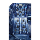 Hydrosan Garten-Whirlpool-Badewanne 746 Blaue Ozeanwelle Graue Holzabdeckung F21 230x230 cm