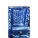 Hydrosan Garten-Whirlpool-Badewanne 746 Blaue Ozeanwelle Graue Holzabdeckung F21 230x230 cm
