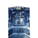 Hydrosan Garten-Whirlpool-Badewanne 746 Blaue Ozeanwelle Graue Holzabdeckung F21 230x230 cm